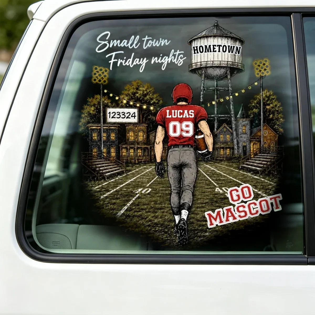 Small Town Friday Nights — Personalized Football Stadium Sticker Decal