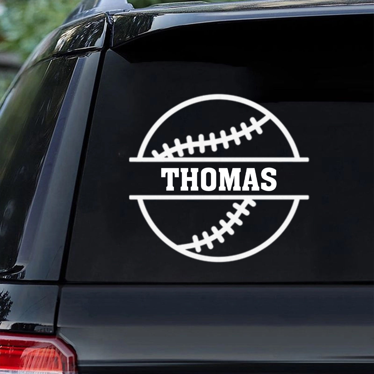 Personalized Sports Ball Decal — Custom Name & Number Sticker