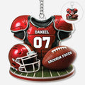 Personalized Football Keychain with Custom Name & Number