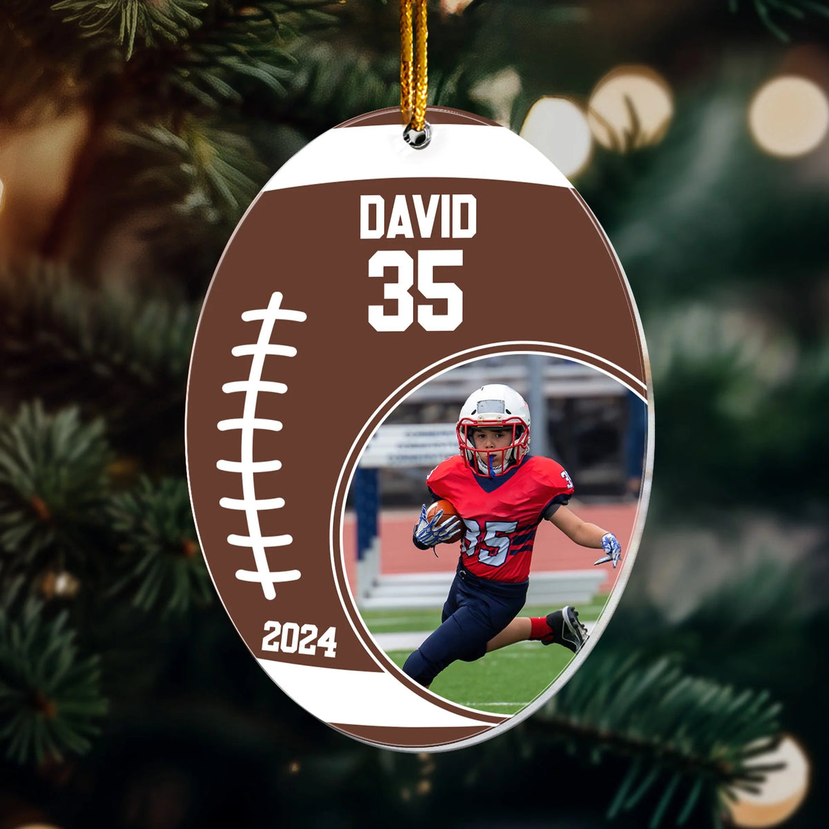 Custom Football Player Photo Acrylic Ornament - Personalized Keepsake Gift for Youth Football Players and Fans