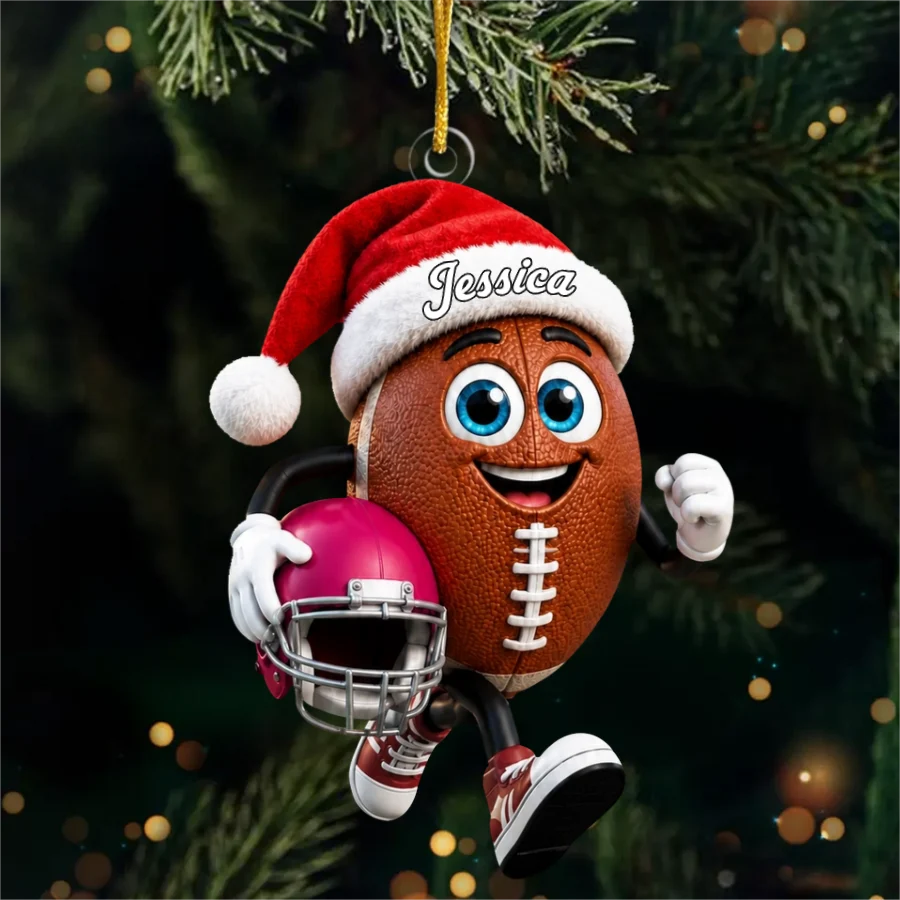 Personalized Football Player Acrylic Ornament